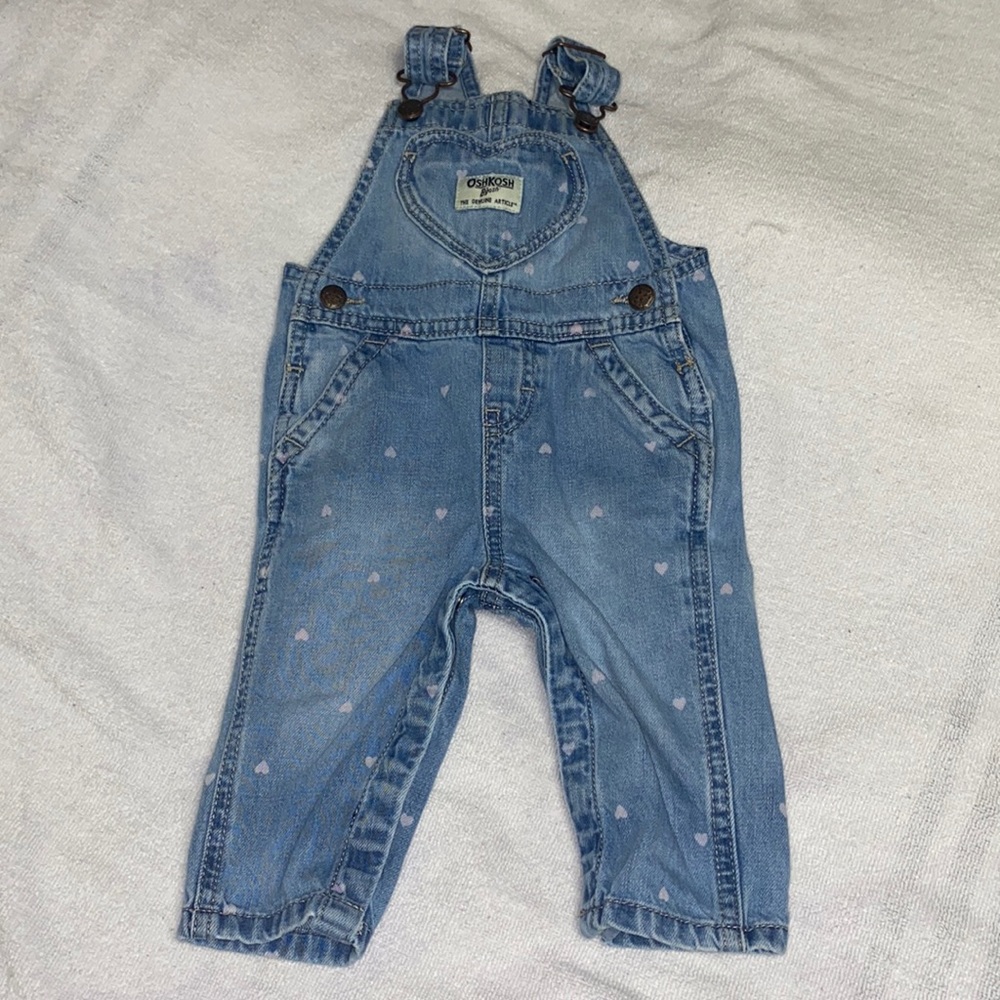 OshKosh B’gosh infant girl denim overalls 💕